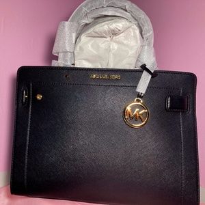 Rayne Medium Saffiano Leather Satchel Michael Korks